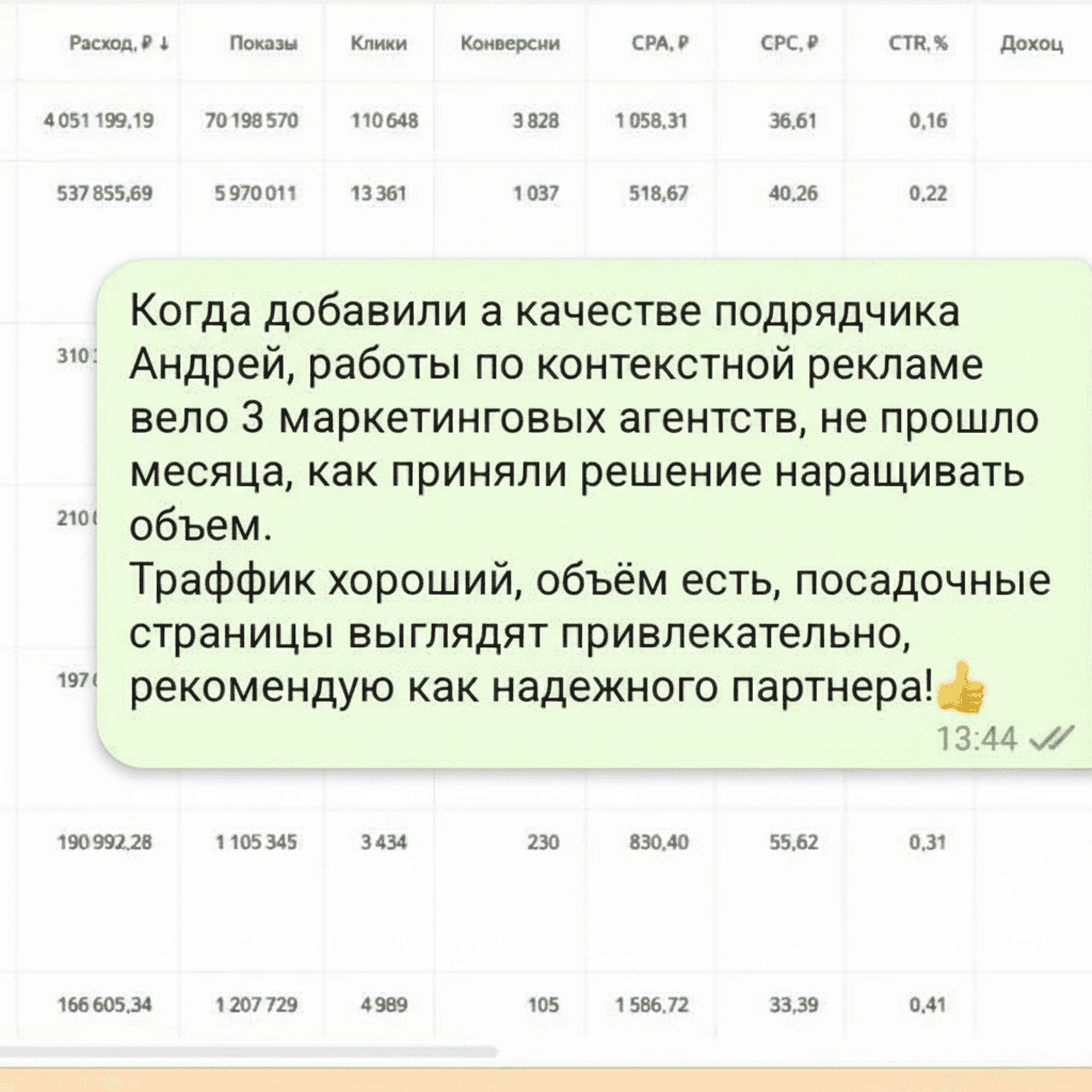 Отзыв Сергей маркетолог в Девелоперской компании